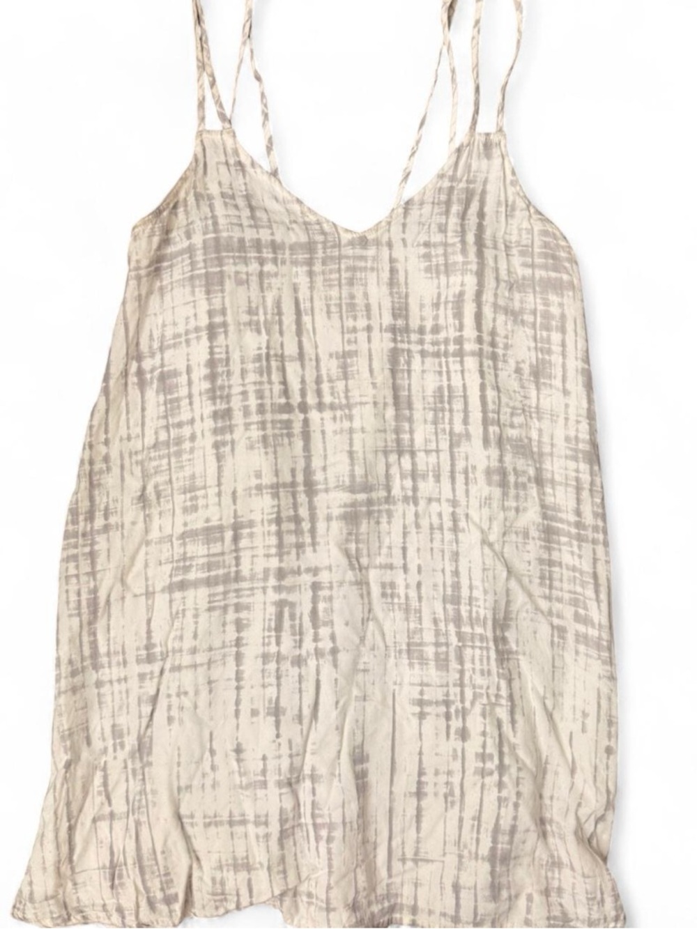 RVCA Taupe & Cream Printed Double-Strap Cami
